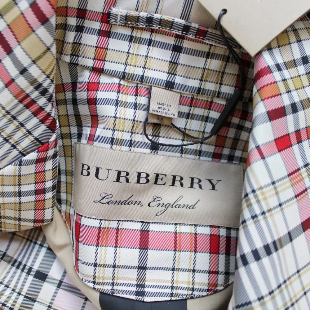 NWT Burberry Check Rain Trench Coat, US 4 - Picture 6 of 16